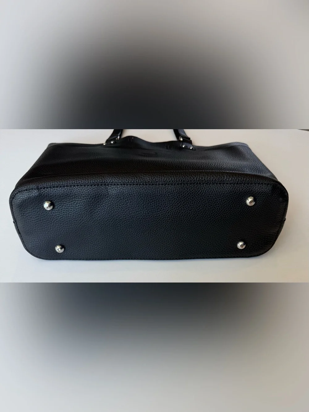 Black Faux Pebbled Leather Laptop Bag Tote Large Unbranded Snap Closure